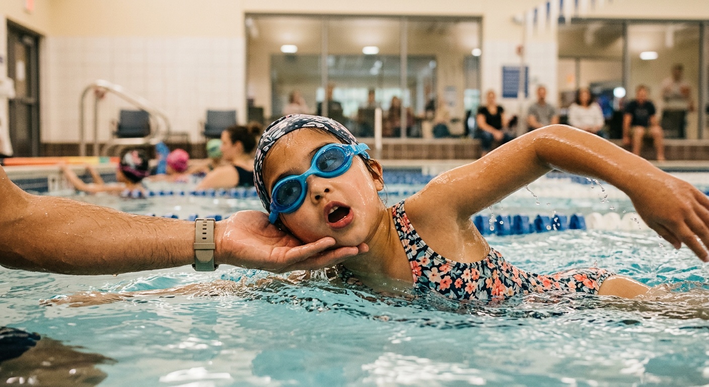 Child's joyful face during breath technique practice